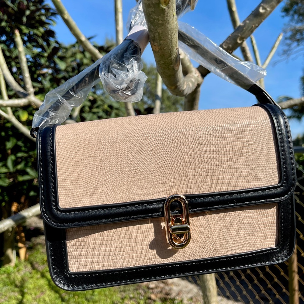 JULES KAE Anthropologie Crossbody Black and Tan Bag (MIA) - Picture 8 of 16